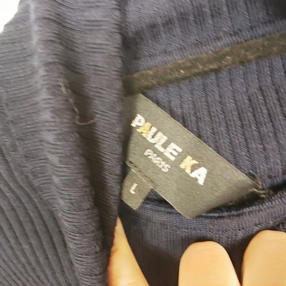 Paule Ka navy ribbed turtleneck sweater - Picture 7 of 7